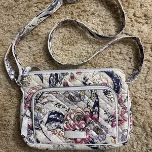 Vera Bradley Floral Crossbody Bag - Cream and Purple